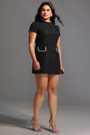 Quincy Short Sleeve Diamond Mini Dress